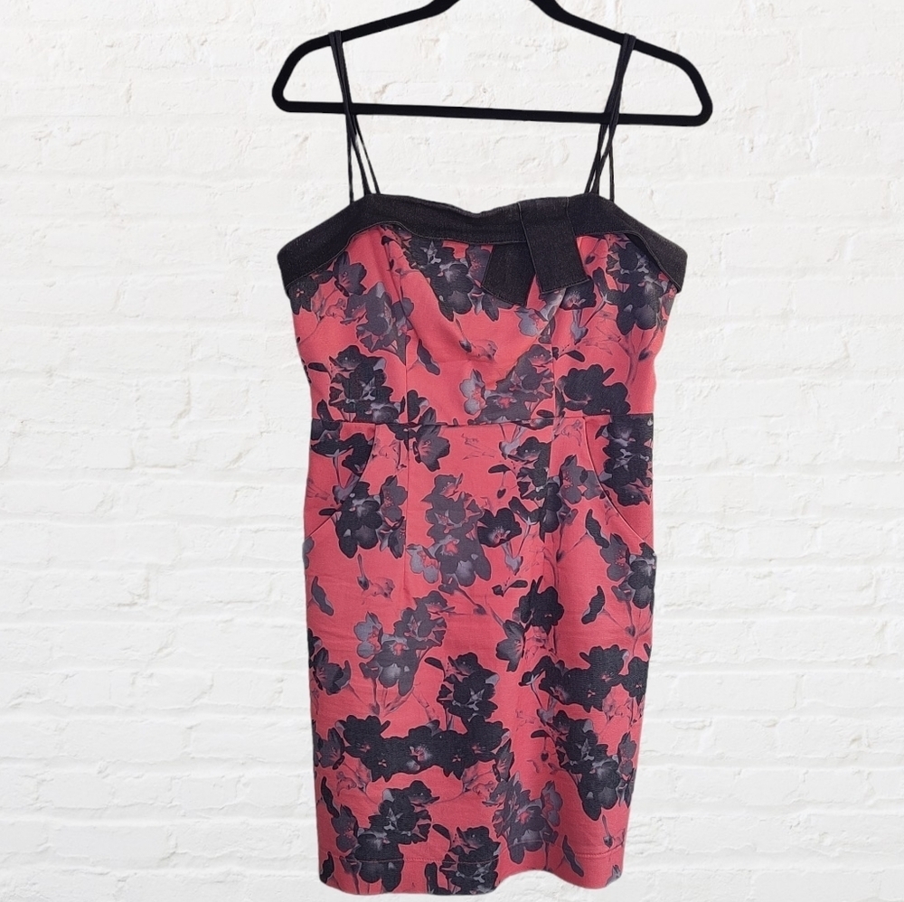 Canadian boutique store brand Annie 50 vintage washed black and pink denim dress